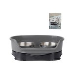 Topika Stainless Steel Double Bowls for Dogs & Cats, Non-Slip Tray