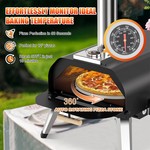 TopikaHome - Outdoor Wood Pellet Pizza Oven with Rotatable Stone & Chimney