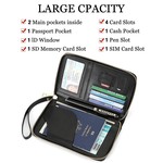 Topika Travel Passport Holder with Zipper, RFID Passport Wallet for unisex