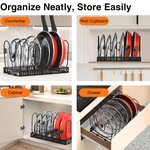 Topika - Expandable Pot and Pan Rack with 13 Adjustable Dividers - 30-58cm