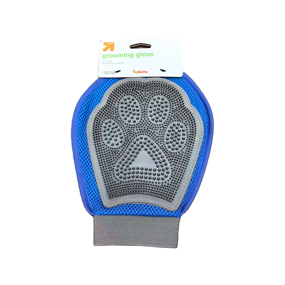 Topika Dual-Sided Dog Rubber Paw Grooming Glove with Velour Fur Remover Topika Dual-Sided Dog Rubber Paw Grooming Glove with Velour Fur Remover