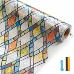Topika Glass Privacy Film, Stained Glass Static Cling PVC