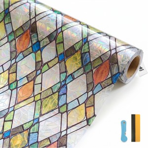 Topika Glass Privacy Film, Stained Glass Static Cling PVC