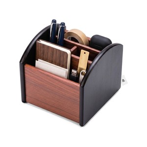 Topika - Remote Caddy For Table, TV Remote Caddy, Wooden Desk Organizer
