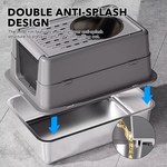 Topika Litter Box Stainless Steel Dual Entry Enclosed Cat Litter Box