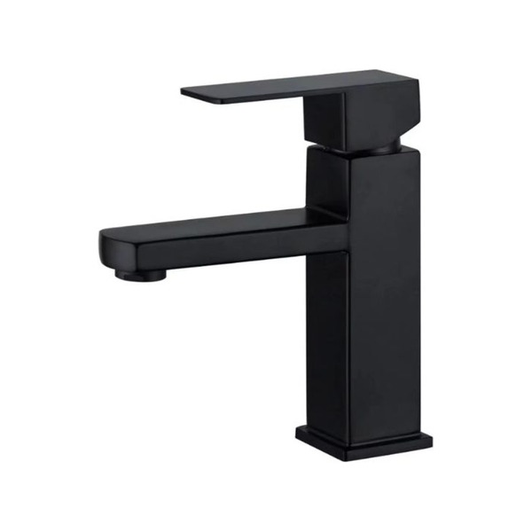 Square Short Basin Mixer With Hose Matte Black (Tall: 17.5cm) Square Short Basin Mixer With Hose Matte Black (Tall: 17.5cm)