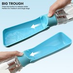Topika 550ml 2-in-1 Foldable Dog Water Bottle, Leak-Proof Feeder