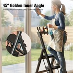 Topika-Folding Step Ladder,3 Step Stool Step Ladder w/ Wide Pedal for Home