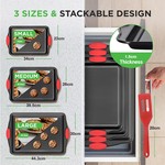 Topika-Non Stick Baking Tray Set, 4 Pcs Baking Trays Non Stick With Spatula