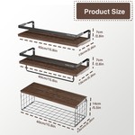 TopikaHome - Bathroom Organiser with Basket, Wall Mounted Shelve for Home