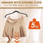 TopikaHome - 20/10Pack Velvet Clothes Hangers with Clips,Non-Slip,360 Hook