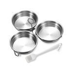 Topika 3-in-1 Stainless Steel Egg Steamer, Oil Brush & Anti-scalding handle