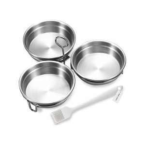 Topika 3-in-1 Stainless Steel Egg Steamer, Oil Brush & Anti-scalding handle