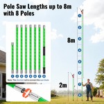 Topika - Pole Pruner 8m Telescopic Pruning Saw And Branch Cutter Set