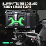 Motocentric Illuminated Motorcycle Top Case, 45L Aluminum Alloy Tail Box