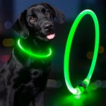 LED Dog Collar, USB Rechargeable, Cut-to-Fit, Pet Safety Light