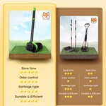 Topika Pet Pooper Scooper Long Handle Swivel Bin & Rake with 40 Waste Bags