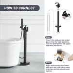 Topika Freestanding Taps Bath Filler Tub Shower Faucet With Hand Shower