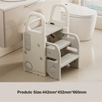 Topika Foldable Toddler Step Stool with Safety Rails, Height Adjustment