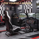 Topika Sim Racing Cockpit With Pedal Adjustable Fits Logitech &Thrustmaster