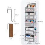 Topika - 5 Tier Over The Door Hanging Organizer, 10 Large Storage Pockets