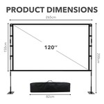 Topika - Projector Screen 120 Inch Projection Screen With Stand Portable