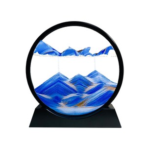 Topika 3D Sand Art Liquid Motion Round Glass Desk Decor, Dynamic Ornaments