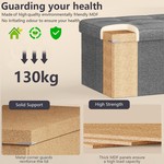 Topika 110cm Large Storage Ottoman Cube Foldable Box Bench with Lid Grey