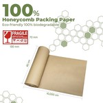 Topika- Honeycomb Packing Paper Roll with Desktop Dispenser Fragile Labels