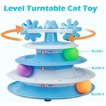 TopikaPet Spinning Track Interactive Cat Toy with Balls and Teaser Wand Combo