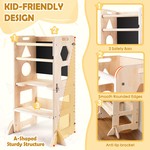 Topika Toddler Step Stool Tower 4-in-1 Foldable Wooden Learning Helper