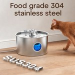 Topika Stainless Steel Cat Water Fountain 3.2L, Whisper-Quiet