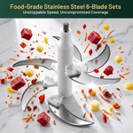 Topika 5L Meat Grinder Food Processor With Stainless Steel Bowl & 6-Blade