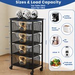 Topika Kitchen Rolling Storage Cart with 4 Drawers & Lockable Wheels