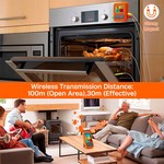 Topika Wireless Meat Thermometer 4 Probes for BBQ Smoker Grill,Large Screen