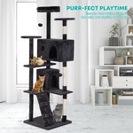 TopikaPet - 135cm Large Cat Tree Tower with Scratching Posts & Playhouse