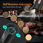 Topika - Electric Salt And Pepper Grinder Set,Rechargeable 2 Pcs With Base