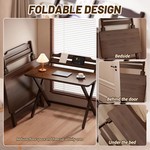 Topika - Bamboo Wooden Folding Table, Portable Desk For Home And Study