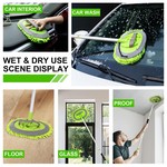 Topika Car Wash Brush Kit with Long Handle, Chenille Mitt, Mop & Extra Head