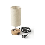 Topika - Touch Desk Lamp With USB Ports, AC Outlet And Wood Grain Base