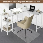 Topika Clear Chair Mat With Lip, 90x120cm Floor Protector for Desk Chairs