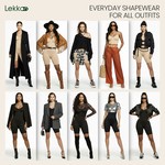 Lekkon Seamless Shaping Bodysuit for Women, Tummy-Waist-Hip-Thigh Sculpting