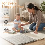Topika 2.5CMFoam Mat Kids Thick Play Mats&Wipeable Play Mat Puzzle 12pieces