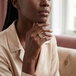 Topika Interlocked Stackable Rings for Women, Gold & Silver 2pcs Set