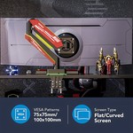 Topika - Heavy-Duty Single Monitor Arm Mount, RGB, Compatible with 13-49" Screens