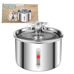 Topika 2L Stainless Steel Pet Water Dispenser, Stainless Steel Pet Fountain