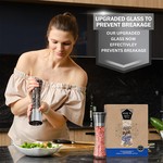 Topika Salt And Pepper Grinder Set, Seasoning Bottle Glass for Cooking 2pcs