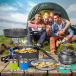 Topika 17pcs Camping Cookware Set Camp Utensils for Outdoor Cooking Picnics