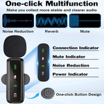 Topika Wireless Clip-On Microphone for iOS & Android Type-C Noise Reduction