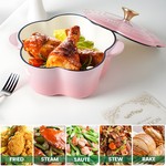 Topika Floral-Shaped Cast Iron Dutch Oven with Lid & Soup Spoon, 20cm, 2L